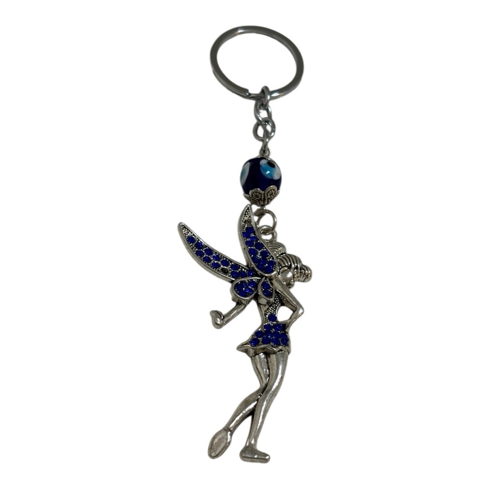 Angel Evil Eye Fairy Key Chain Blue/Silver